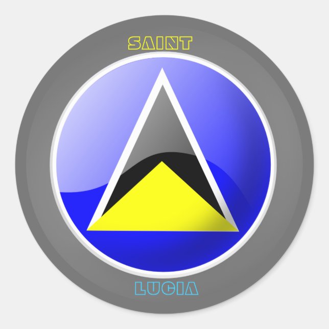 ROND DRAPEAU DE ST LUCIA SUR STICKER (Devant)