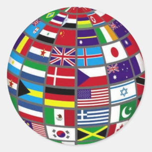 Rond Drapeaux mondiaux sur Sticker Globe
