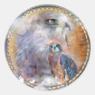 Rond Dream Catcher - Spirit Hawk Art Sticker