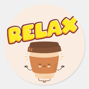 Rond Drôle Café relax Classic Round Sticker