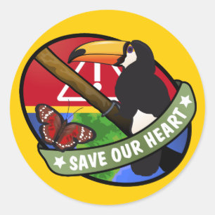 Rond Économisez Notre Sticker Coeur