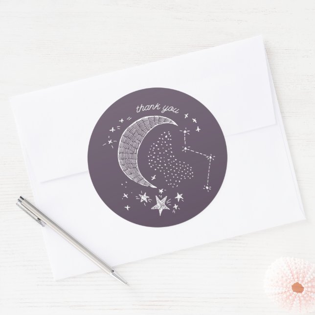 Rond Écrit dans le Sticker Constellation des étoiles (Enveloppe)