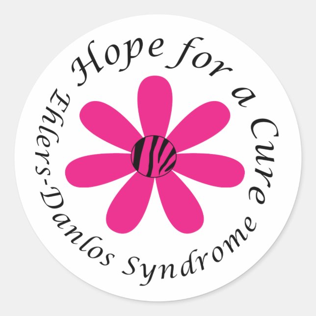 Rond EDS Hope for a Cure Pink Flower Round Sticker (Devant)