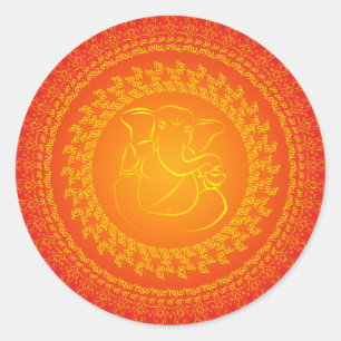 Rond Élégant Ganesh Classy/ Sticker de Dieu indien