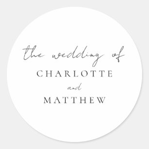 Rond Élégant Sticker Classic Round Mariage de calligrap
