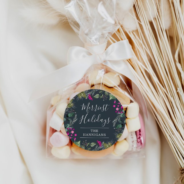 Rond Élégant Sticker de Noël Joyeux (Créateur téléchargé)