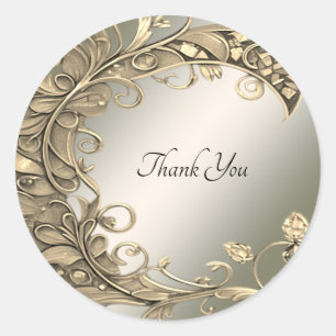 Rond Élégant Sticker Mariage de sceau décoratif or