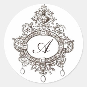 Rond Élégant Sticker Monogram