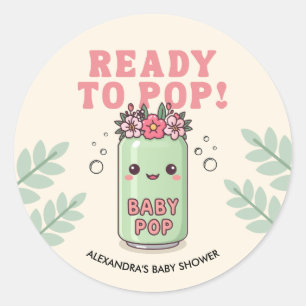 Rond Elle est prête à éclore Sticker pour Baby Shower B
