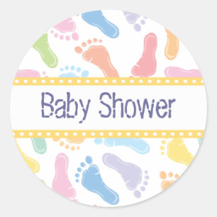 Rond Empreintes bébé - Sticker Baby shower