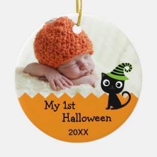 Rond En Céramique Chat mignon Mon 1er Ornement d'Halloween
