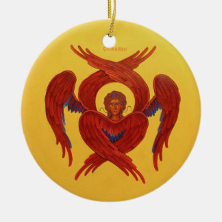 Rond En Céramique Cherubim et ornement orthodoxe d'icône de Seraphim