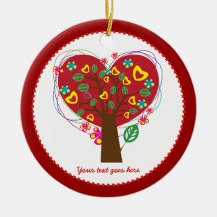Rond En Céramique Coeur amour arbre Saint Valentin ornement personna