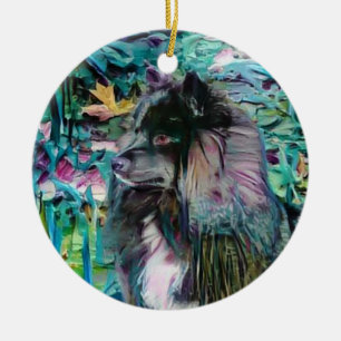 Rond En Céramique IHANA Lapphund Finlandais Ornement de Lappy