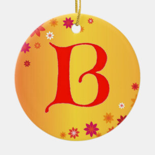 Rond En Céramique Lettre B Ornement