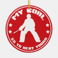 Mon but, ornement (rouge) d'hockey de champ