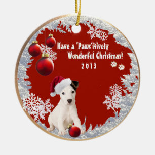 Rond En Céramique Ornement adorable de Noël du numéro 2 de Jack