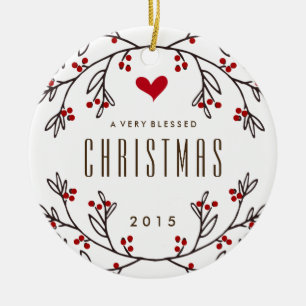 Rond En Céramique Ornement béni se sentant de photo de vacances