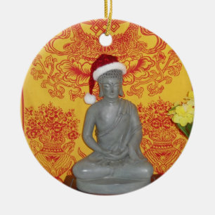 Rond En Céramique Ornement de Bouddha Père Noël