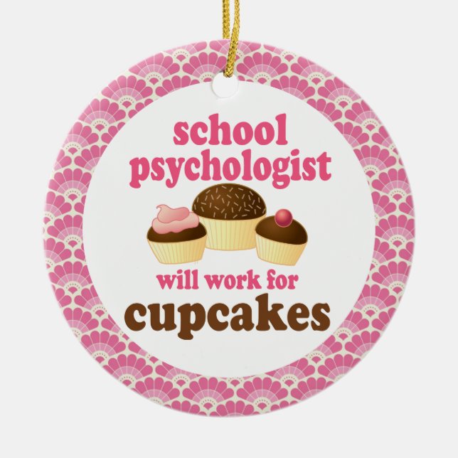 Rond En Céramique Ornement de cadeau de psychologie d'école (Devant)