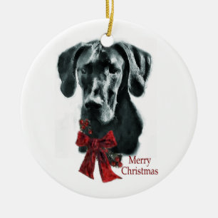 Rond En Céramique Ornement de cadeaux de Noël de great dane