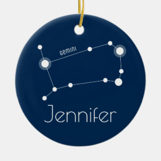 Rond En Céramique Ornement de constellation de gemini personnalisé