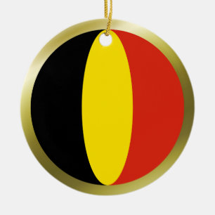 Rond En Céramique Ornement de drapeau de la Belgique