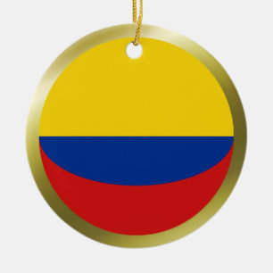 Rond En Céramique Ornement de drapeau de la Colombie