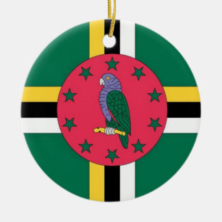 Rond En Céramique Ornement de drapeau de la Dominique