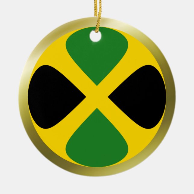 Rond En Céramique Ornement de drapeau de la Jamaïque (Devant)