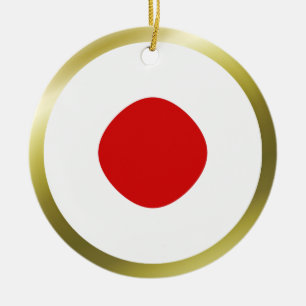 Rond En Céramique Ornement de drapeau du Japon