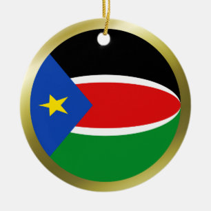 Rond En Céramique Ornement de drapeau du Soudan du Sud