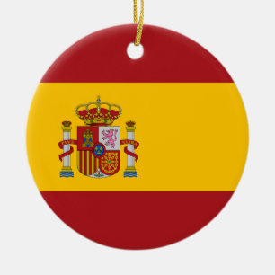 Rond En Céramique Ornement de drapeau national de l'Espagne