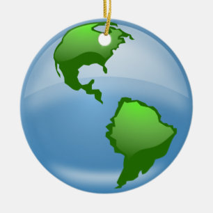 Rond En Céramique ornement de globe du monde