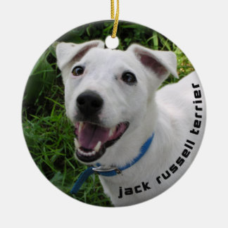 ROND EN CÉRAMIQUE ORNEMENT DE JACK RUSSELL TERRIER