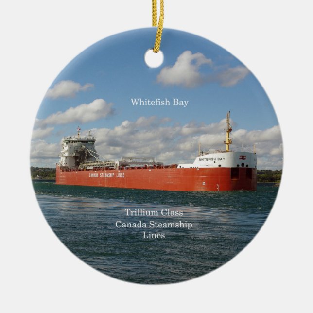 Rond En Céramique Ornement de la baie Whitefish (Devant)