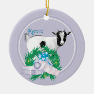 Rond En Céramique Ornement de la fête de la couronne de chèvre myoto