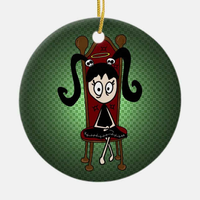 Rond En Céramique Ornement de "peu d'ange" (Devant)