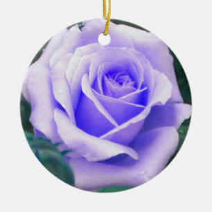 Rond En Céramique Ornement de Rose de lavande pâle