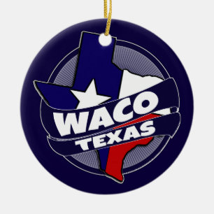 Rond En Céramique Ornement de vacances d'éclat de drapeau de Waco l