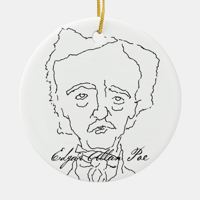 Rond En Céramique Ornement d'Edgar Allan Poe (Devant)