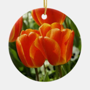 Rond En Céramique Ornement des tulipes