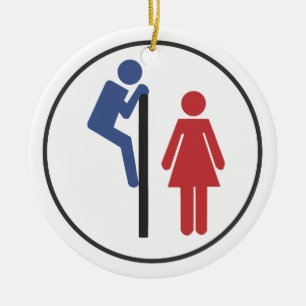 Rond En Céramique Ornement drôle d'espion de toilette pour l'arbre