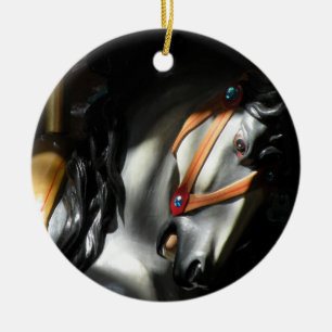 Rond En Céramique Ornement du cheval de carrousel