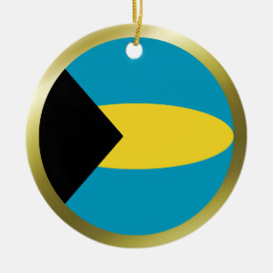 Rond En Céramique Ornement du drapeau des Bahamas