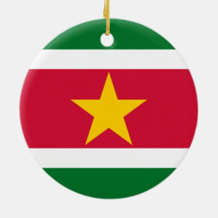 Rond En Céramique Ornement du drapeau du Suriname