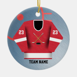 Rond En Céramique Ornement du Jersey de joueur de hockey