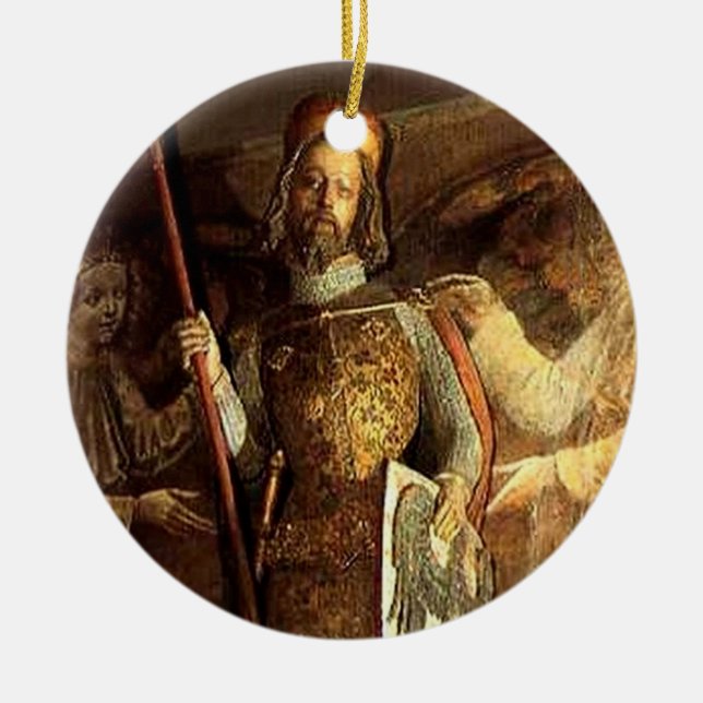 Rond En Céramique Ornement du Roi Wenceslas St Stephen (Devant)