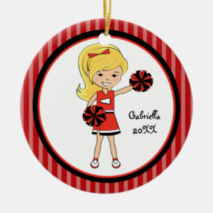 Rond En Céramique Ornement d'une chevelure blond mignon de Noël de