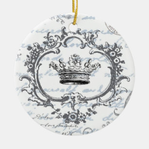 Rond En Céramique Ornement élégant vintage de couronne…